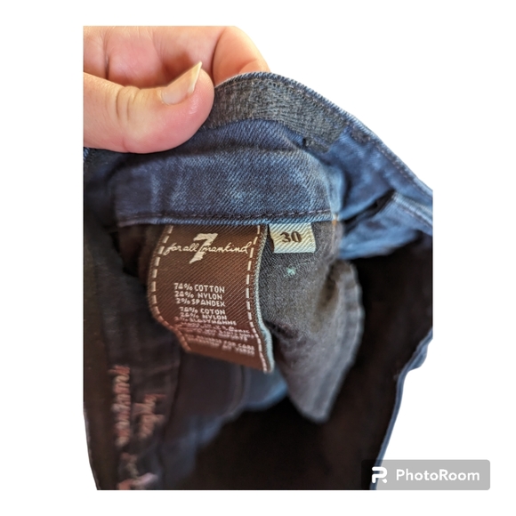 7 For All Mankind Mid Rise Kimmie Straight Leg Dark Wash Jeans Size 30 - Picture 4 of 6
